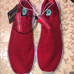 Polo sparkly red shoes